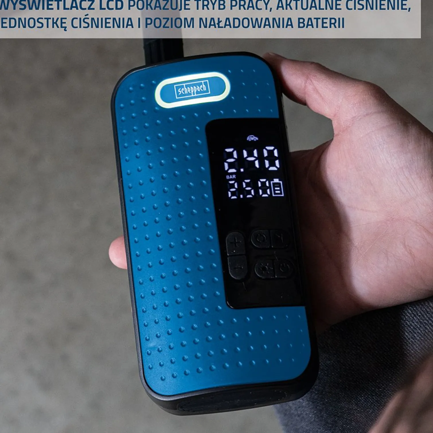 Minikompresor akumulatorowy Scheppach AC10/8V