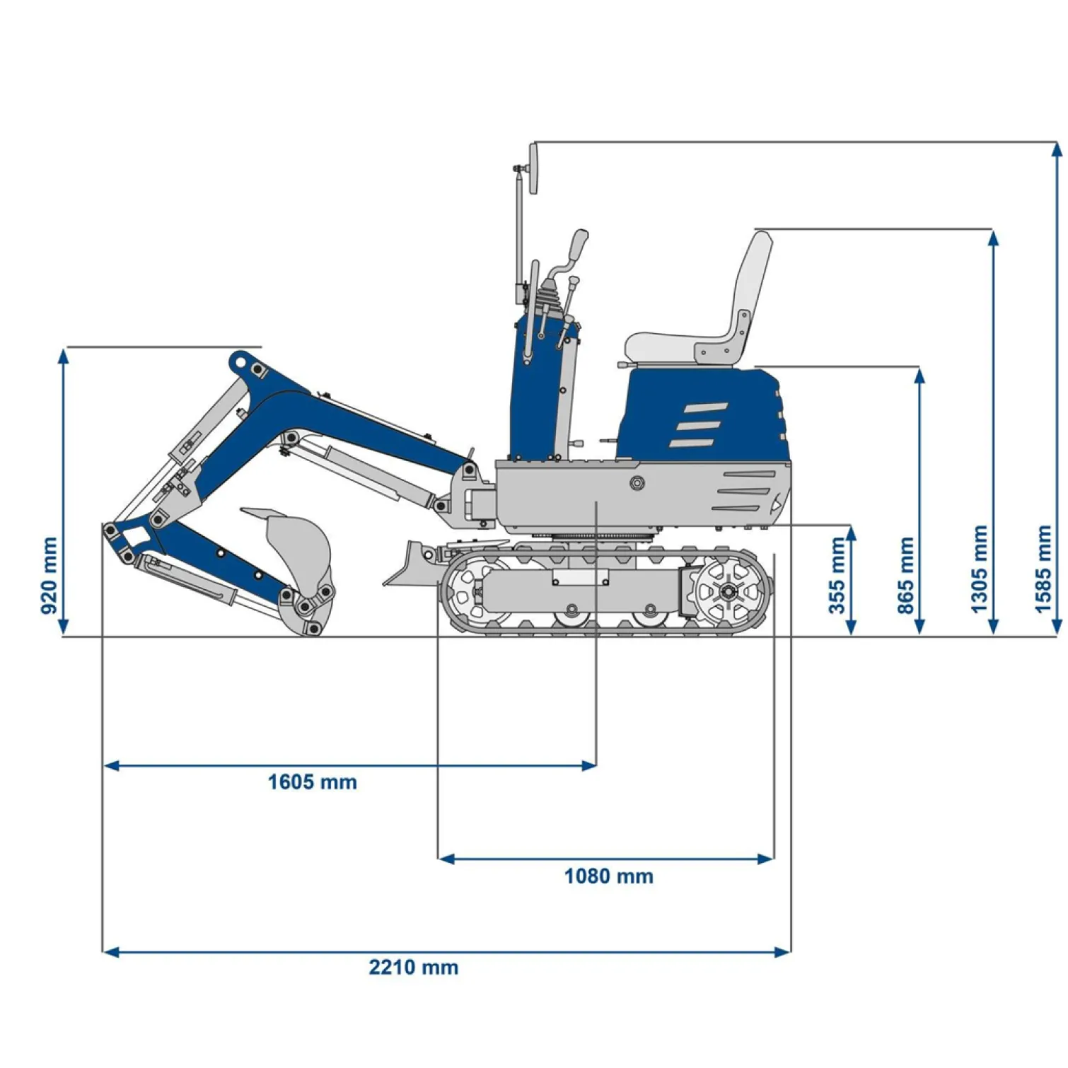 Minikoparka Scheppach EXC815