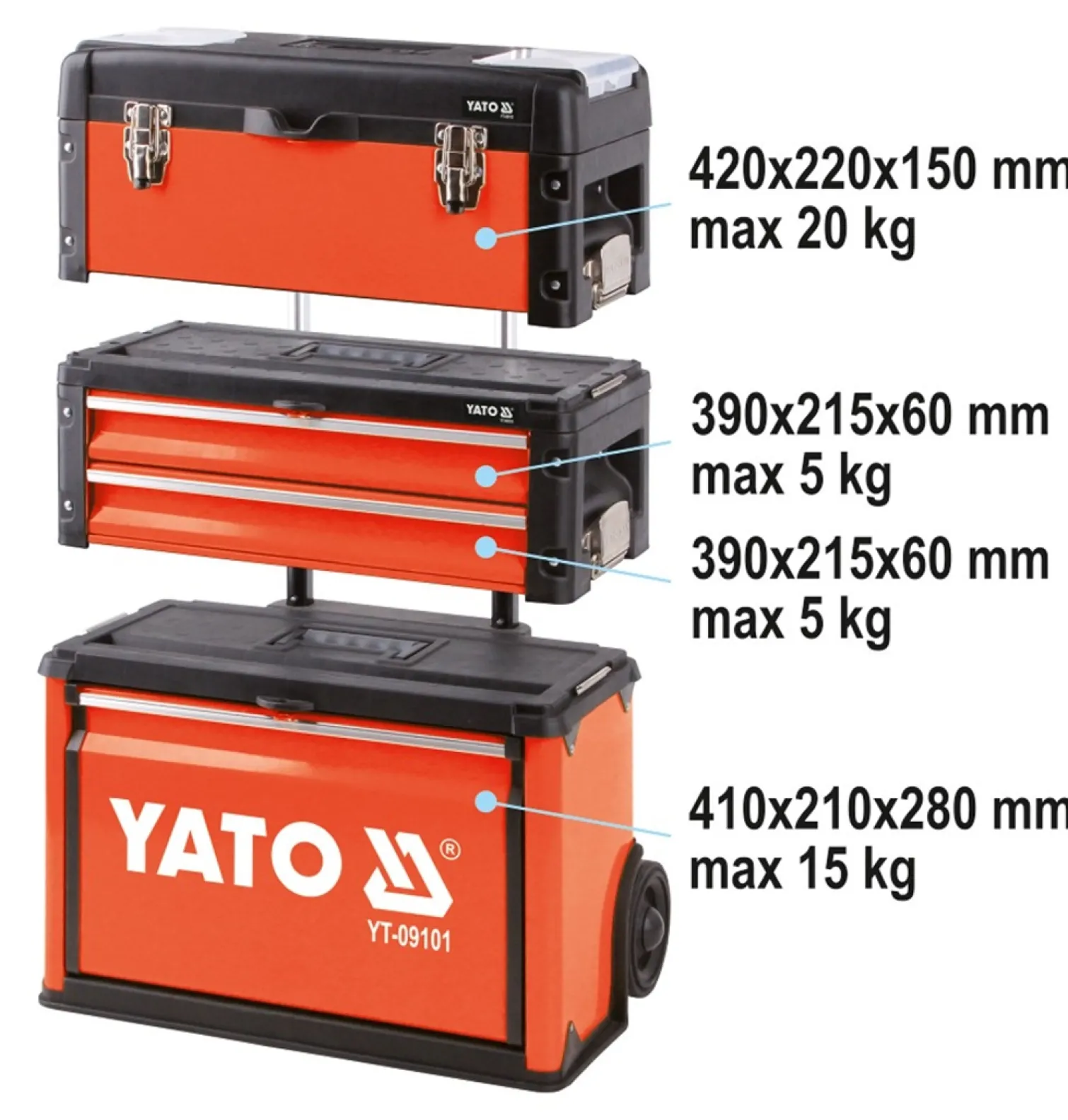 Modułowa szafka narzędziowa na kołach Yato YT-09101