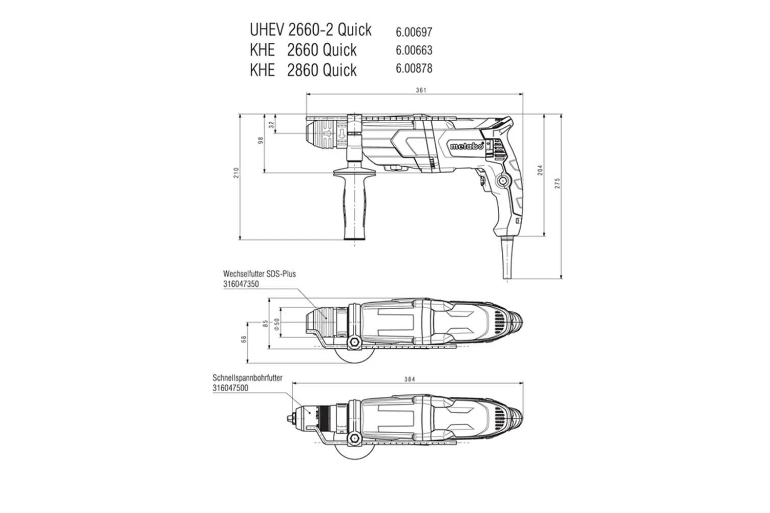 Młotowiertarka Metabo UHE 2660-2 Quick