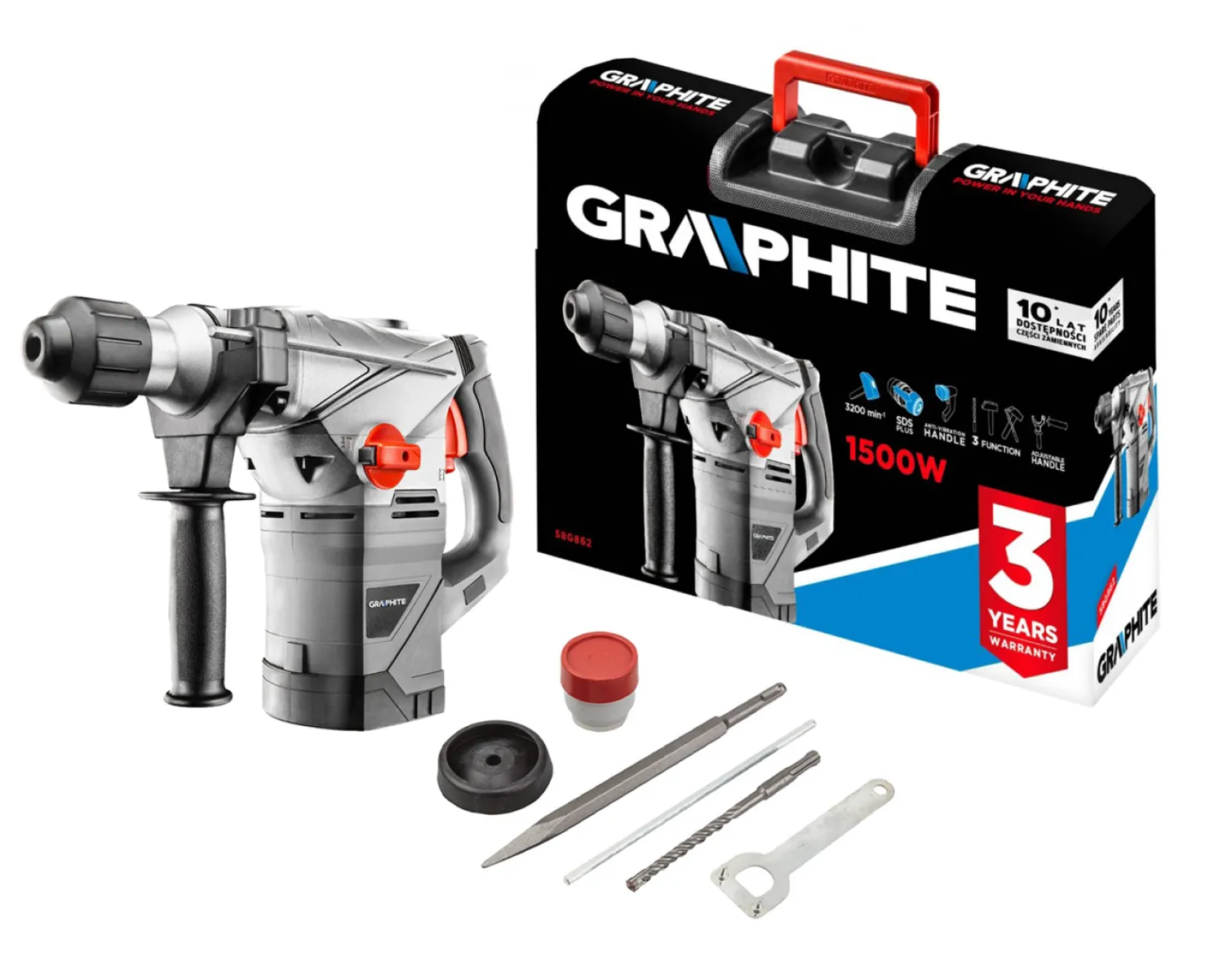 Młot udarowo-obrotowy Graphite 58G862