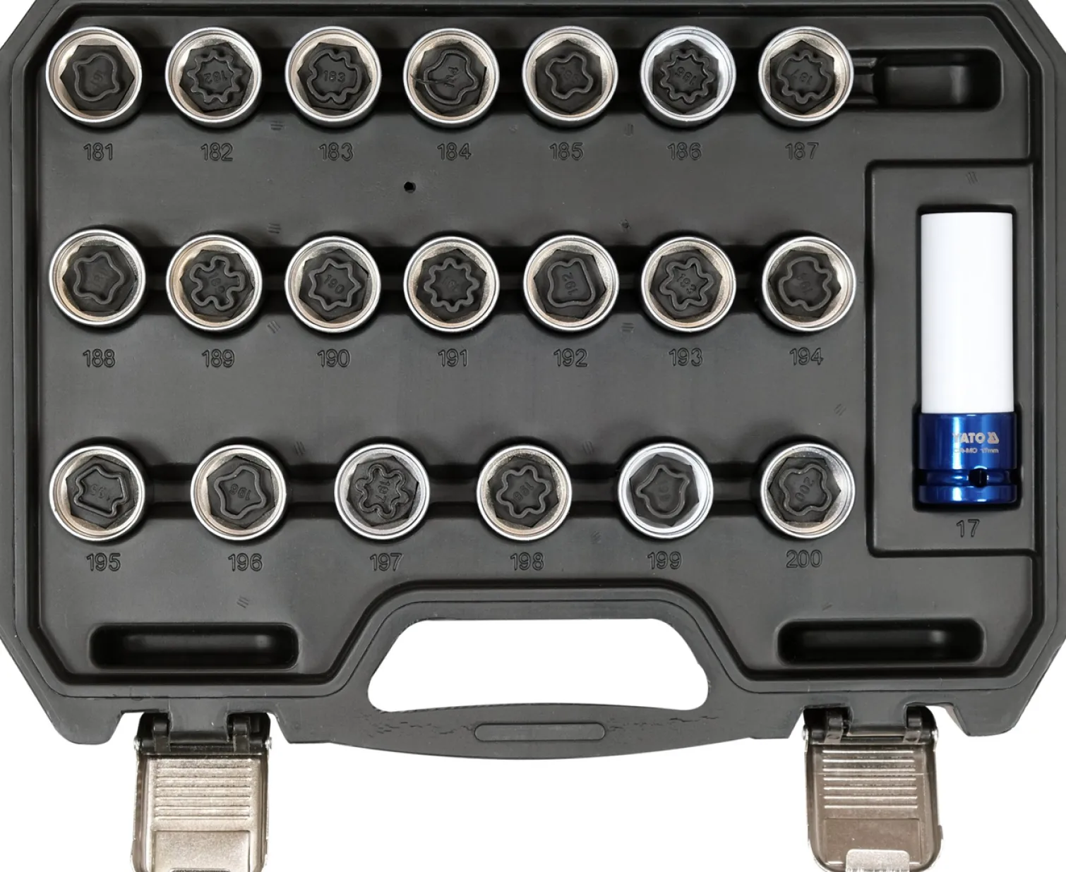 Nasadki do wkręcania śrub zabezpieczających Opel, zestaw 21 elementów Yato YT-060306