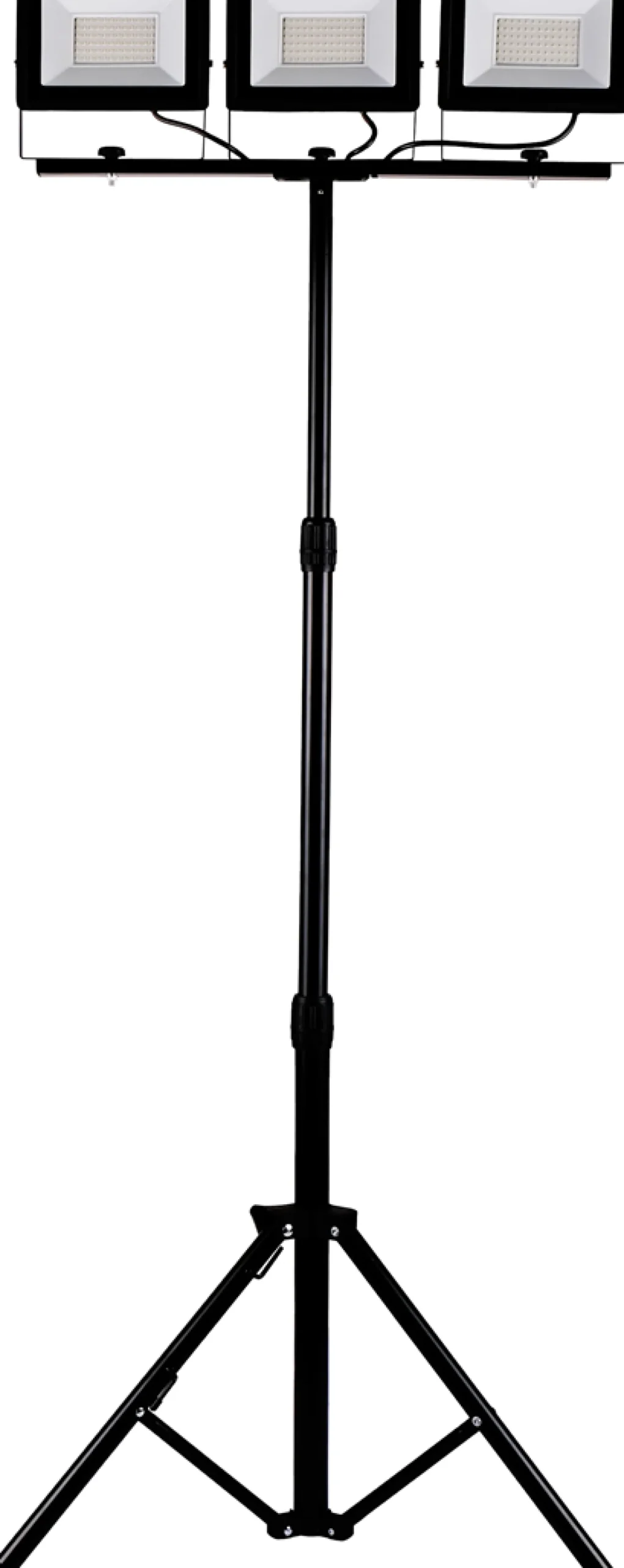 Naświetlacz LED 3x50W z czarnym statywem Schmith SL-S20