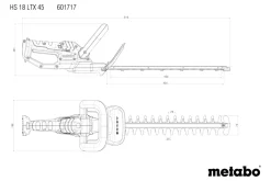 Nożyce do żywopłotów Metabo HS 18 LTX 45 CARCASS