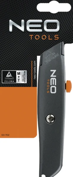 Nóż z ostrzem trapezowym 18mm, metalowy korpus Neo 63-702