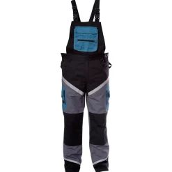 Ogrodniczki robocze czarno-szaro-turkusowe z odblaskami 2XL ce Lahti Pro L4060205