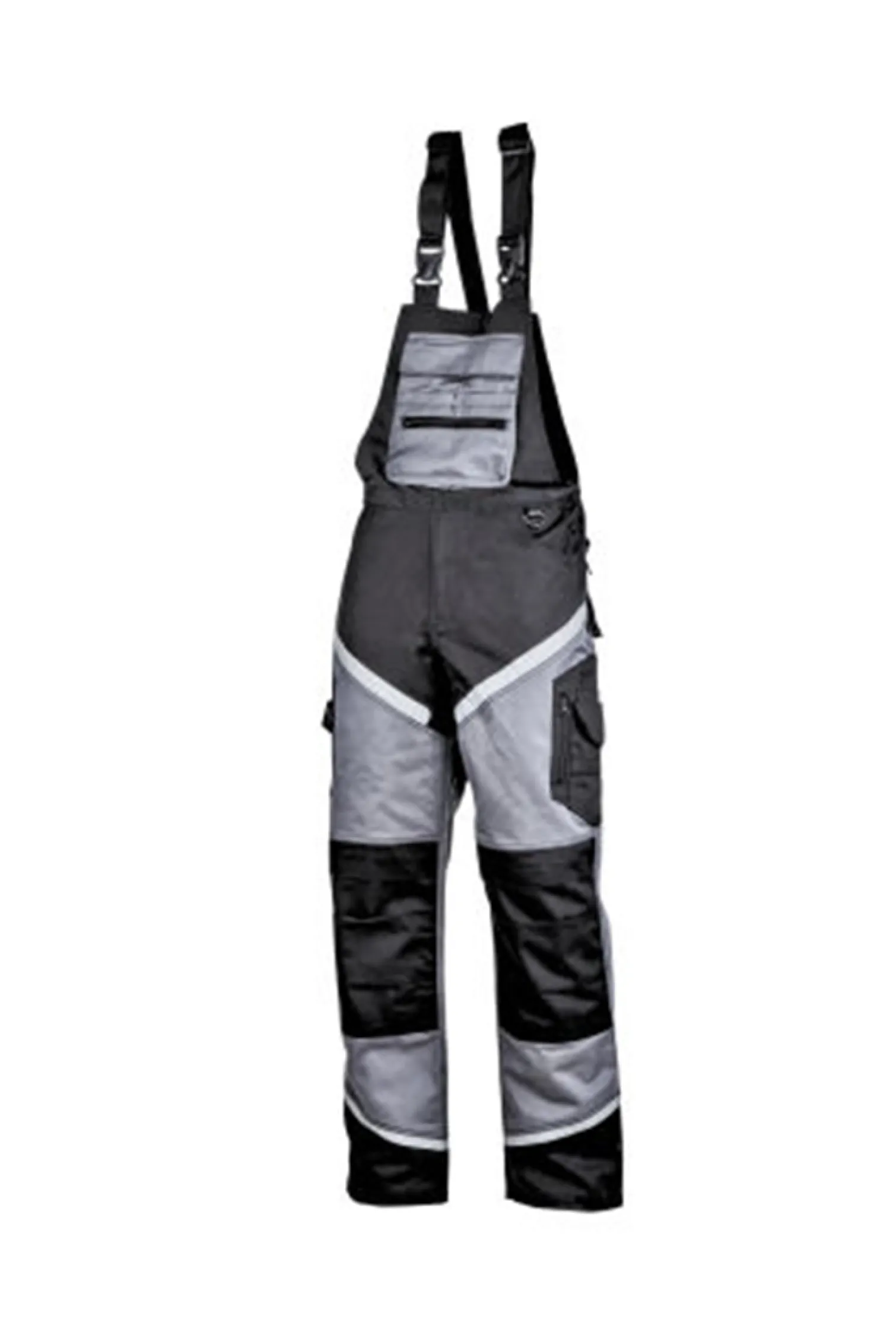 Ogrodniczki robocze czarno-szare z pasami odblaskowymi XL Lahti Pro L4061304