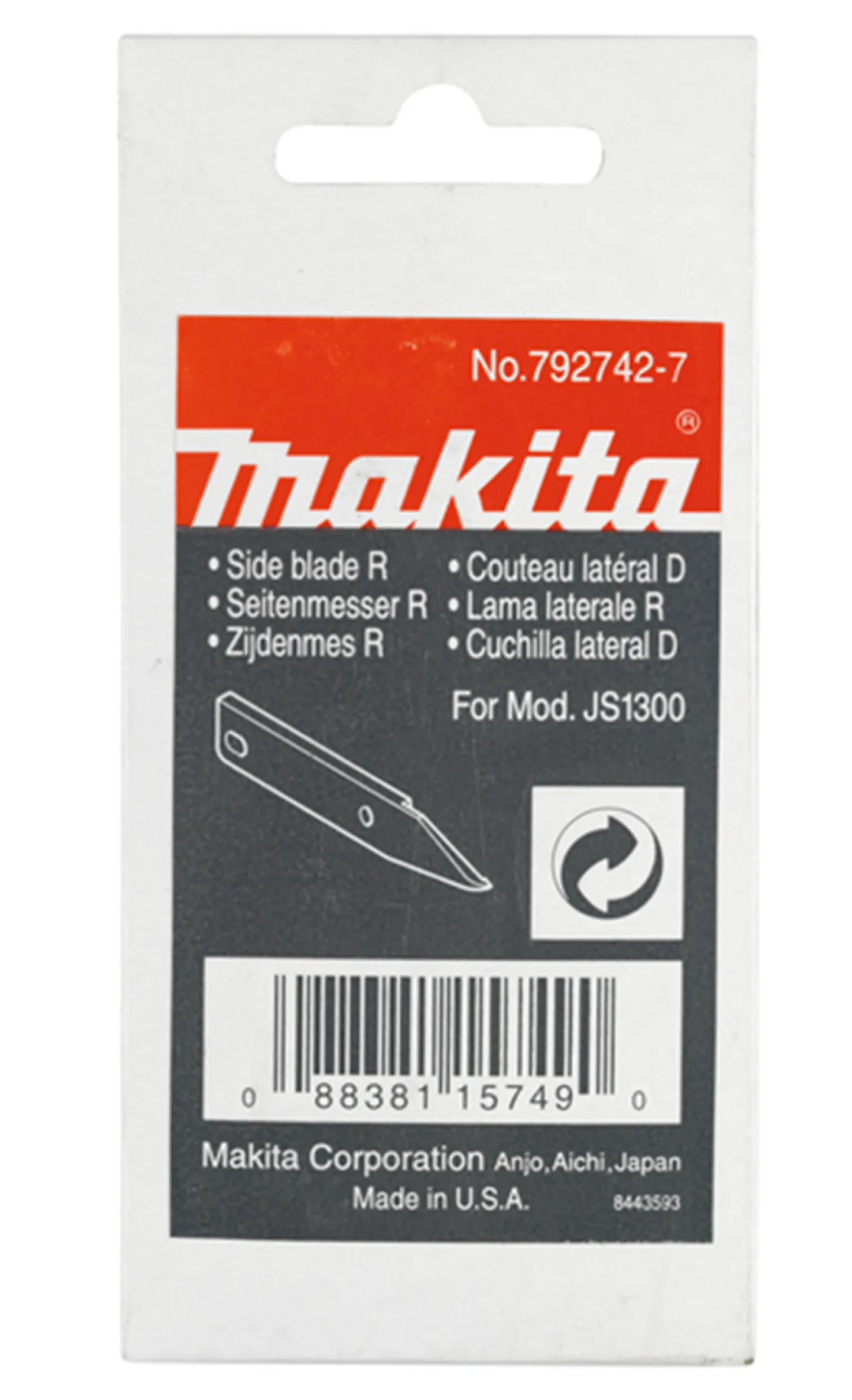 Ostrze tnące prawe do HW111, HW132, HW151 Makita 792742-7
