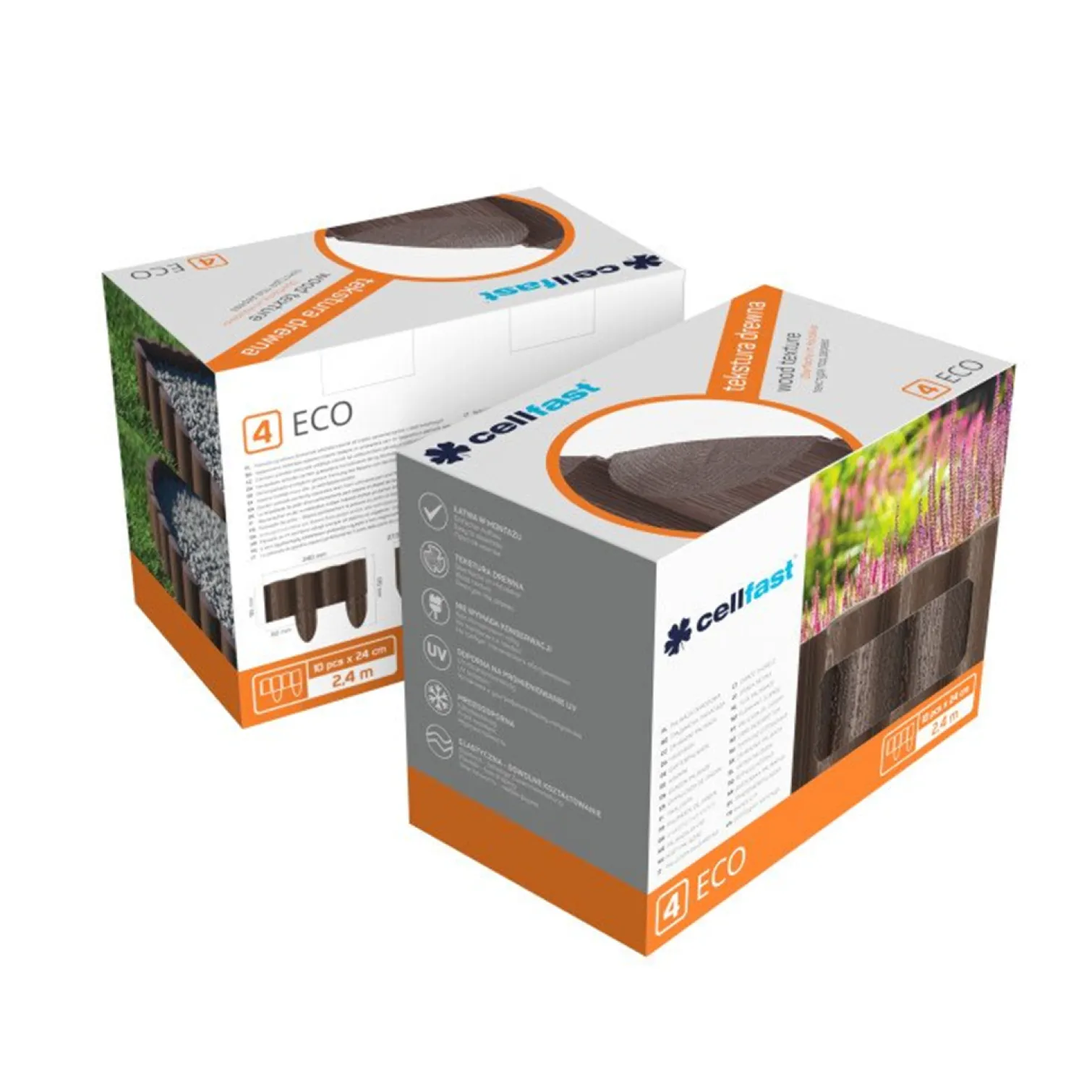 Palisada ogrodowa 4 ECO brązowa 8,5cm x 2,4m Cellfast C 34-031