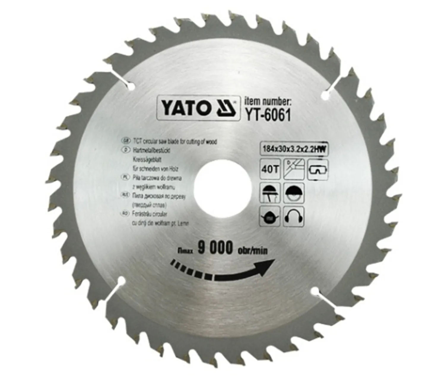 Piła tarczowa z węglikiem 184x30mm Z40 Yato YT-6061