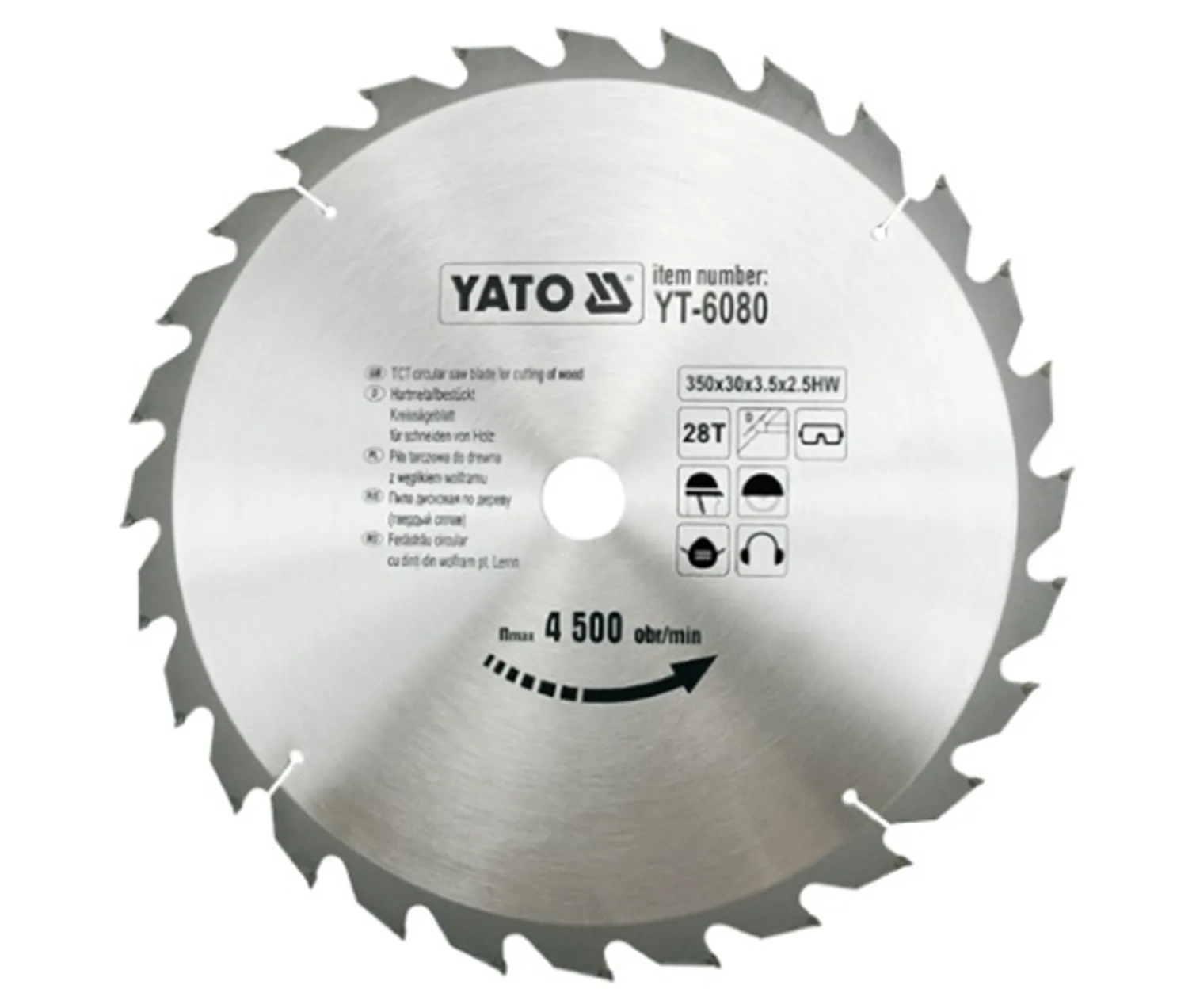 Piła tarczowa z węglikiem 350x30mm Z28 Yato YT-6080