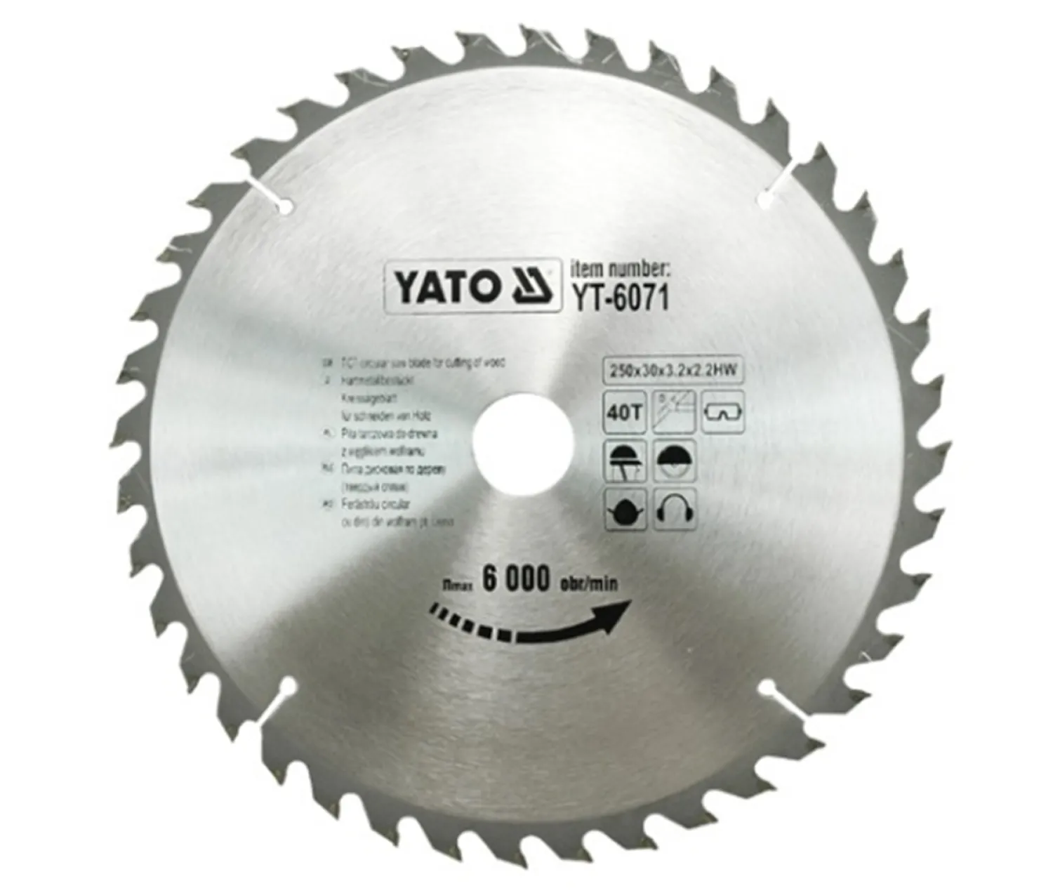 Piła tarczowa z węglikiem 250x30mm Z40 Yato YT-6071