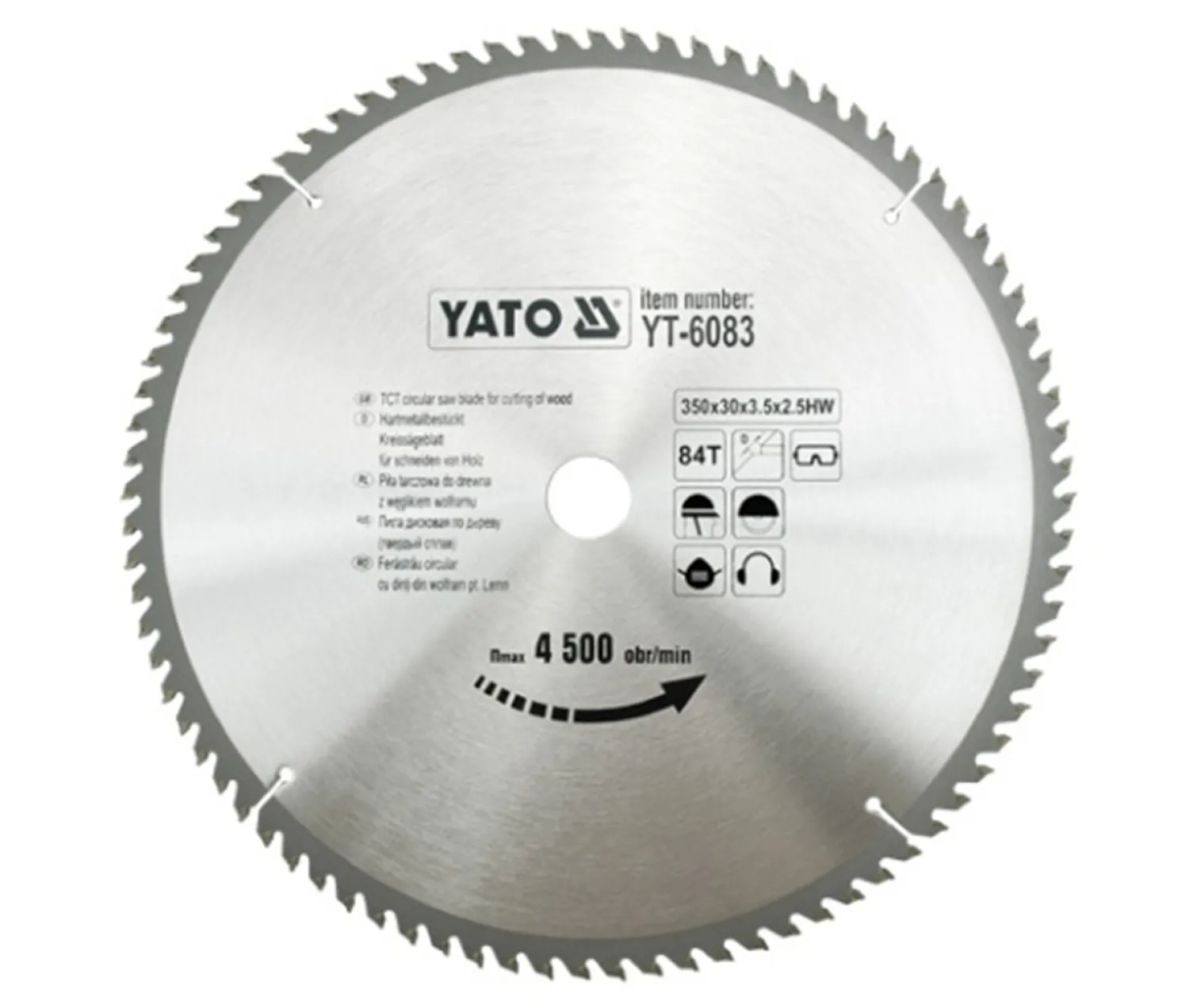 Piła tarczowa z węglikiem 350x30mm Z84 Yato YT-6083