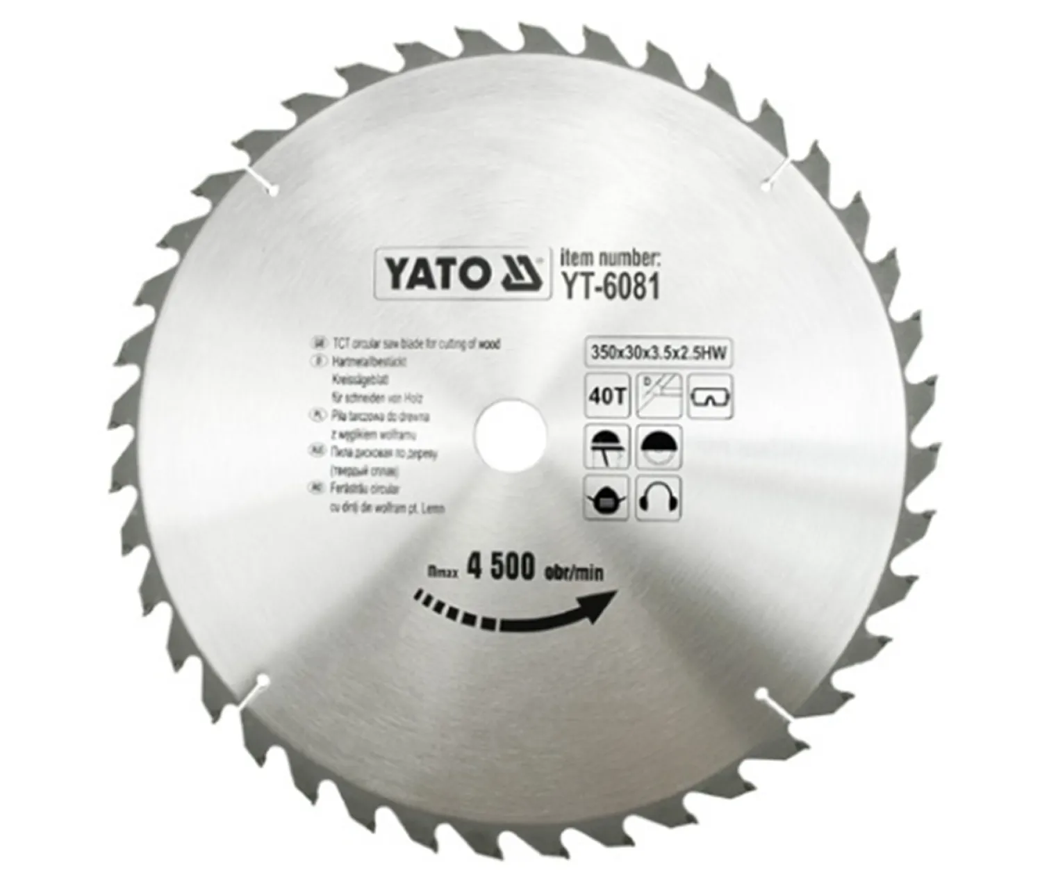 Piła tarczowa z węglikiem 350x30mm Z40 Yato YT-6081