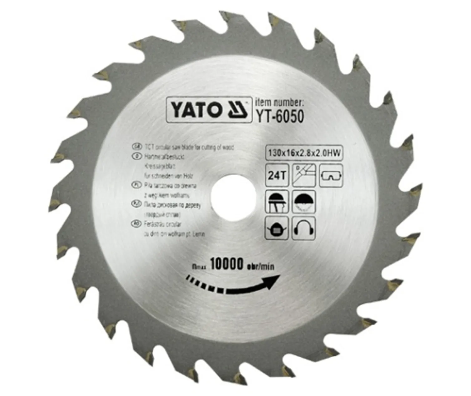 Piła tarczowa z węglikiem 130 x 24 x 16 mm Yato YT-6050