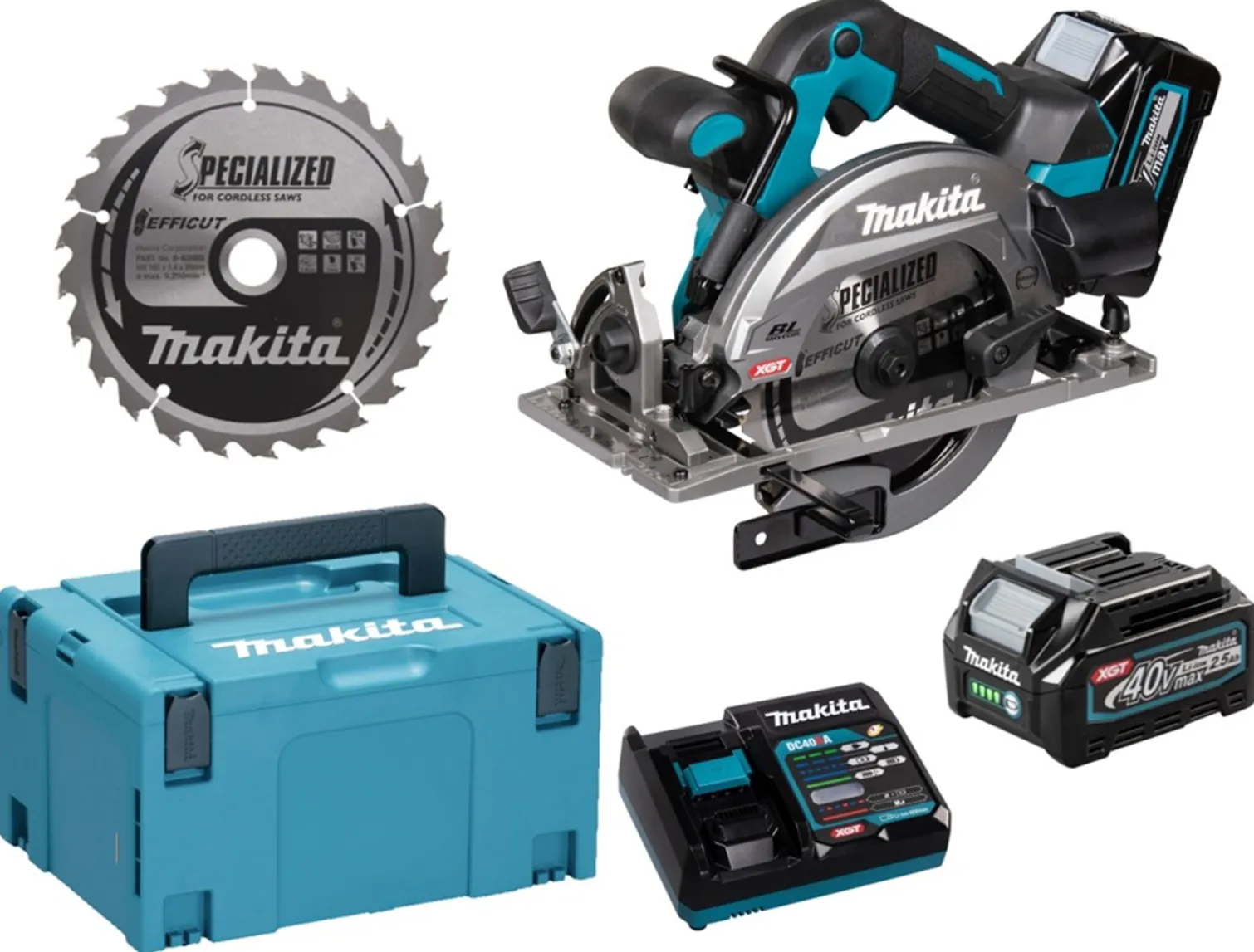 Pilarka tarczowa Makita XGT HS012GD201 2x2,5Ah MAKPAC 3