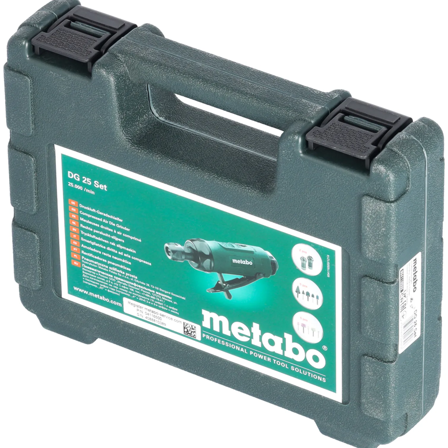 Pneumatyczna szlifierka prosta Metabo DG 25 Set