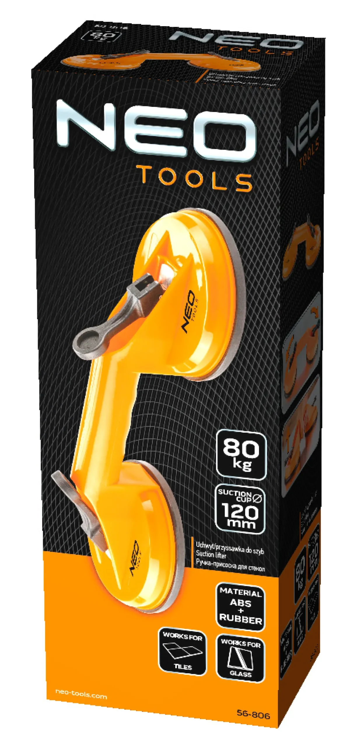 Podwójna przyssawka do szyb 80kg Neo 56-806