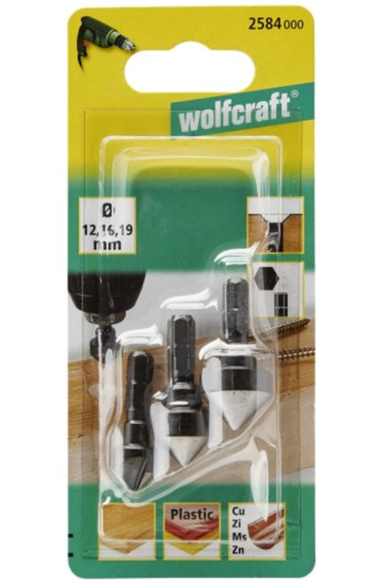 Pogłębiacz 12-19mm 3szt. Wolfcraft WF2584000