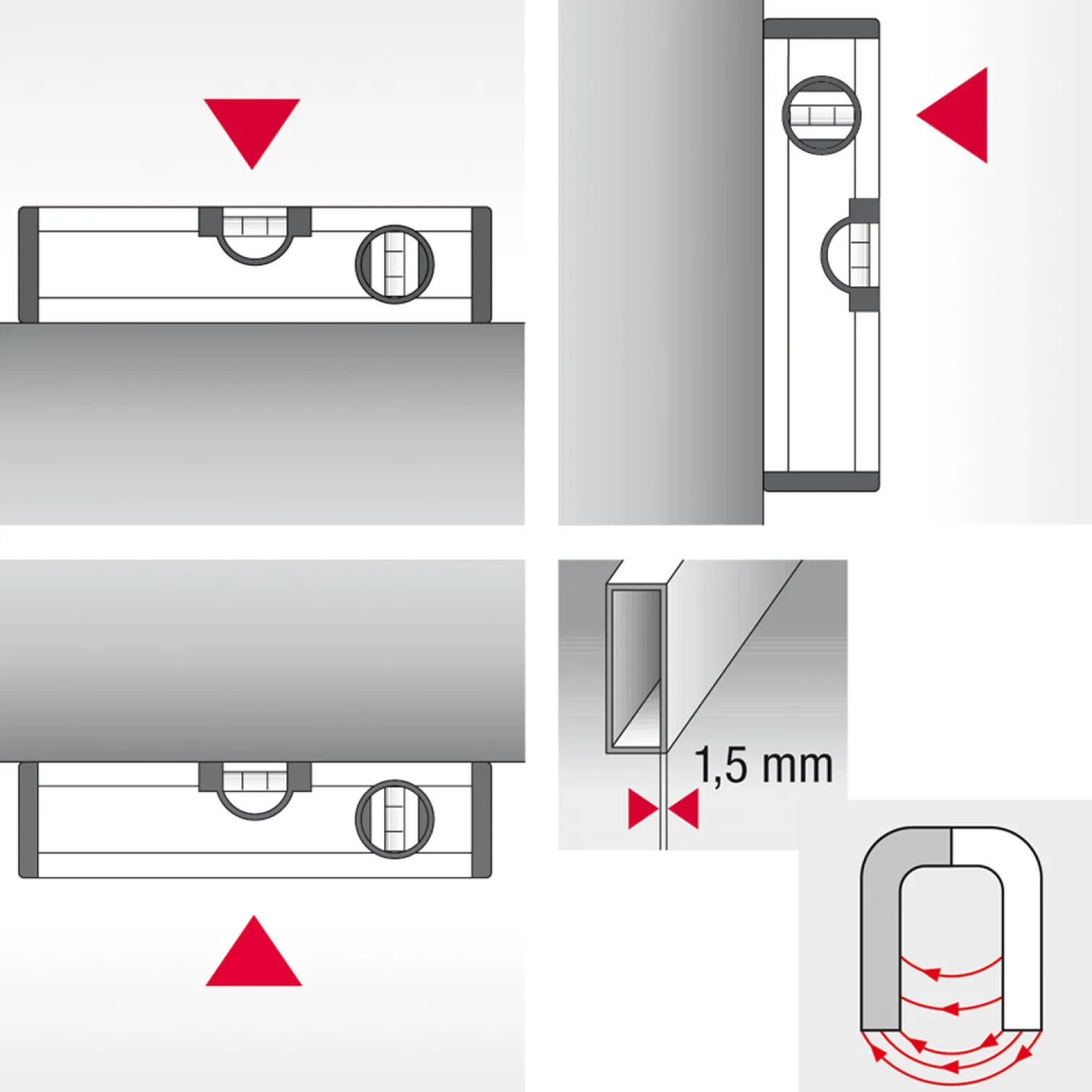 Poziomnica aluminiowa magnetyczna BMI EUROSTAR 80