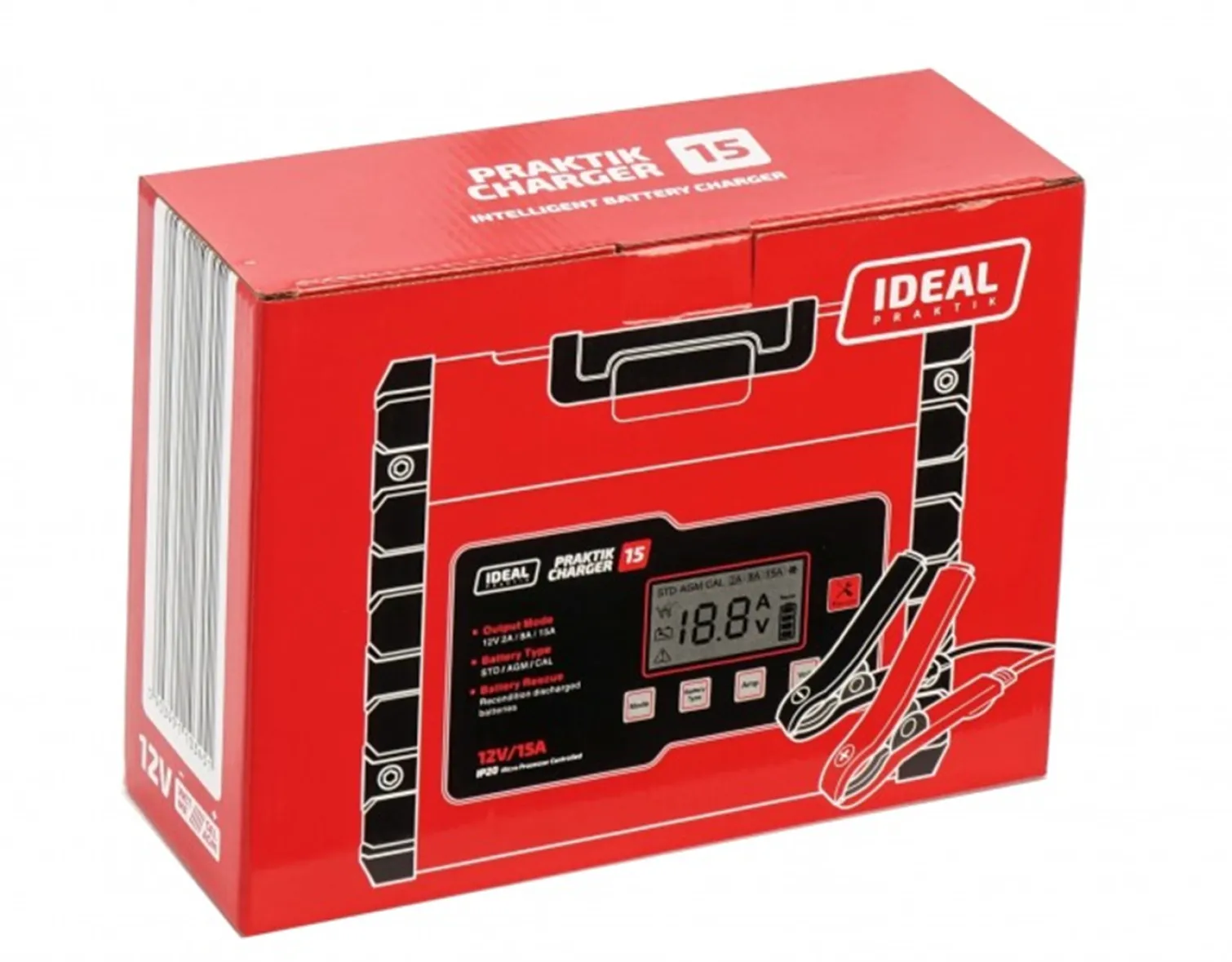 Prostownik inwerterowy Ideal PRAKTIK CHARGER 15 LCD
