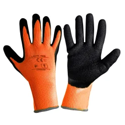 Rękawice ocieplane pomarańczowe powlekane lateksem, 12 par, 10 Lahti Pro L250810W