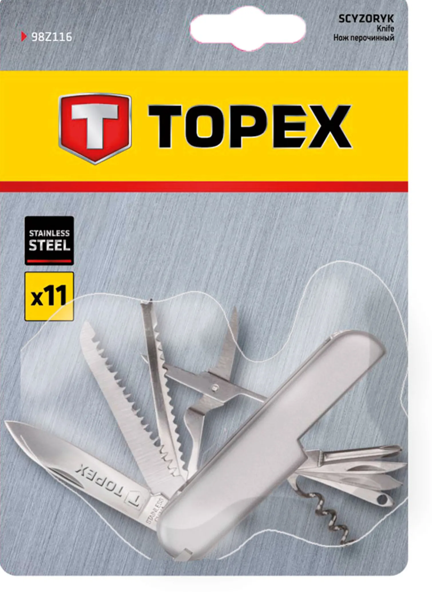 Scyzoryk 11 ostrzy Topex 98Z116