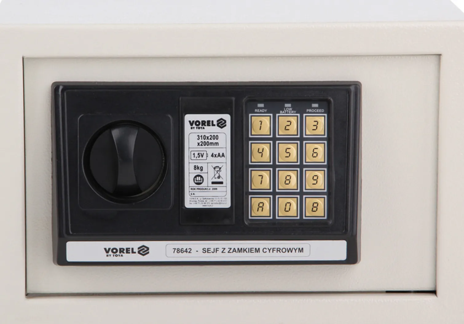 Sejf z zamkiem cyfrowym 31*20*20cm Vorel 78642