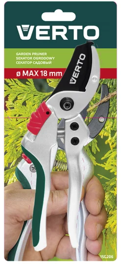 Sekator ogrodowy kowadełkowy aluminiowy Verto 15G207