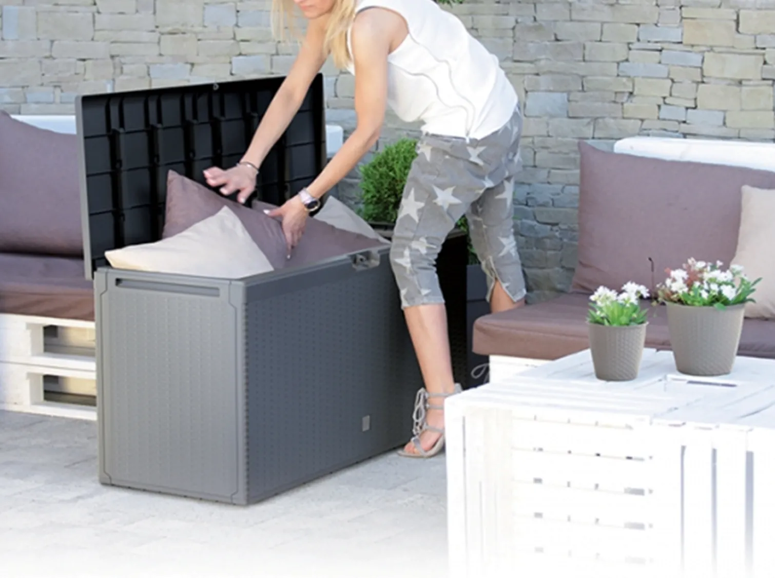 Skrzynia ogrodowa BOXE RATO PLUS - antracytowy Prosperplast MBRP290-S433