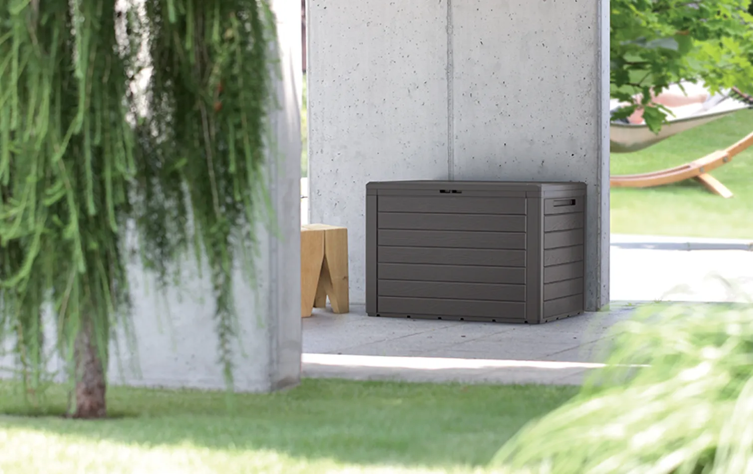 Skrzynia ogrodowa WOODEBOX 190l umbra Prosperplast MBWL190-440U