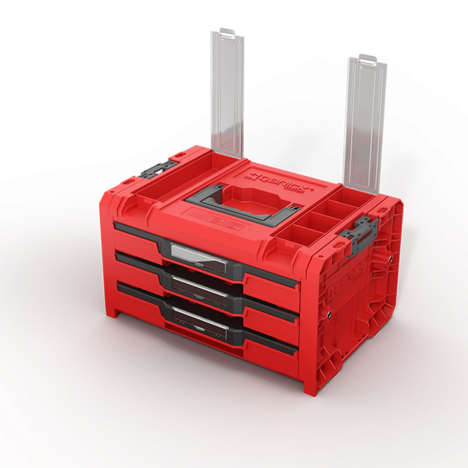 Skrzynka z szufladami Qbrick System PRO 2.0 DRAWER 3 TOOLBOX PROFI EXPERT RED Ultra HD Custom