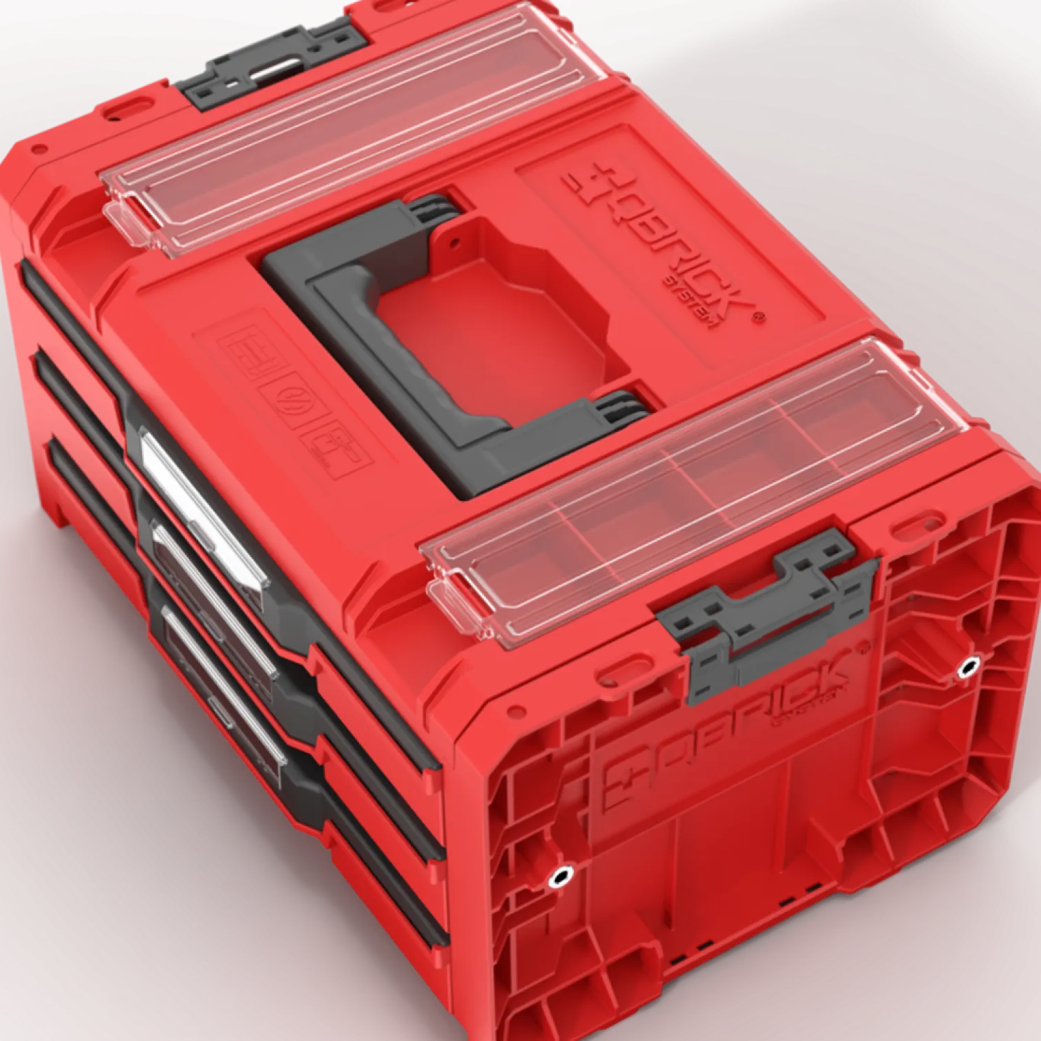 Skrzynka z szufladami Qbrick System PRO 2.0 DRAWER 3 TOOLBOX PROFI EXPERT RED Ultra HD Custom