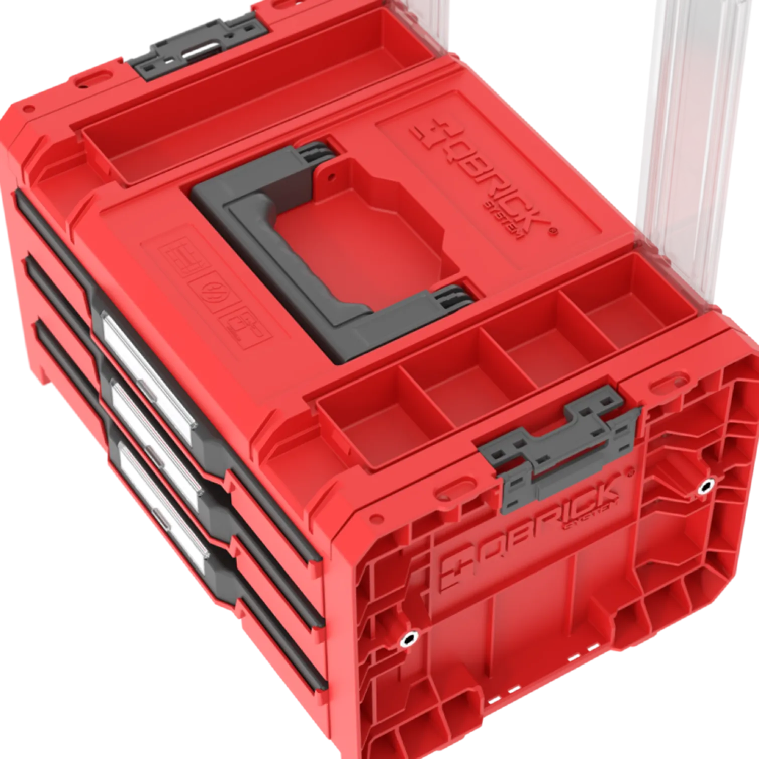 Skrzynka z szufladami Qbrick System PRO 2.0 DRAWER 3 TOOLBOX PROFI EXPERT RED Ultra HD Custom