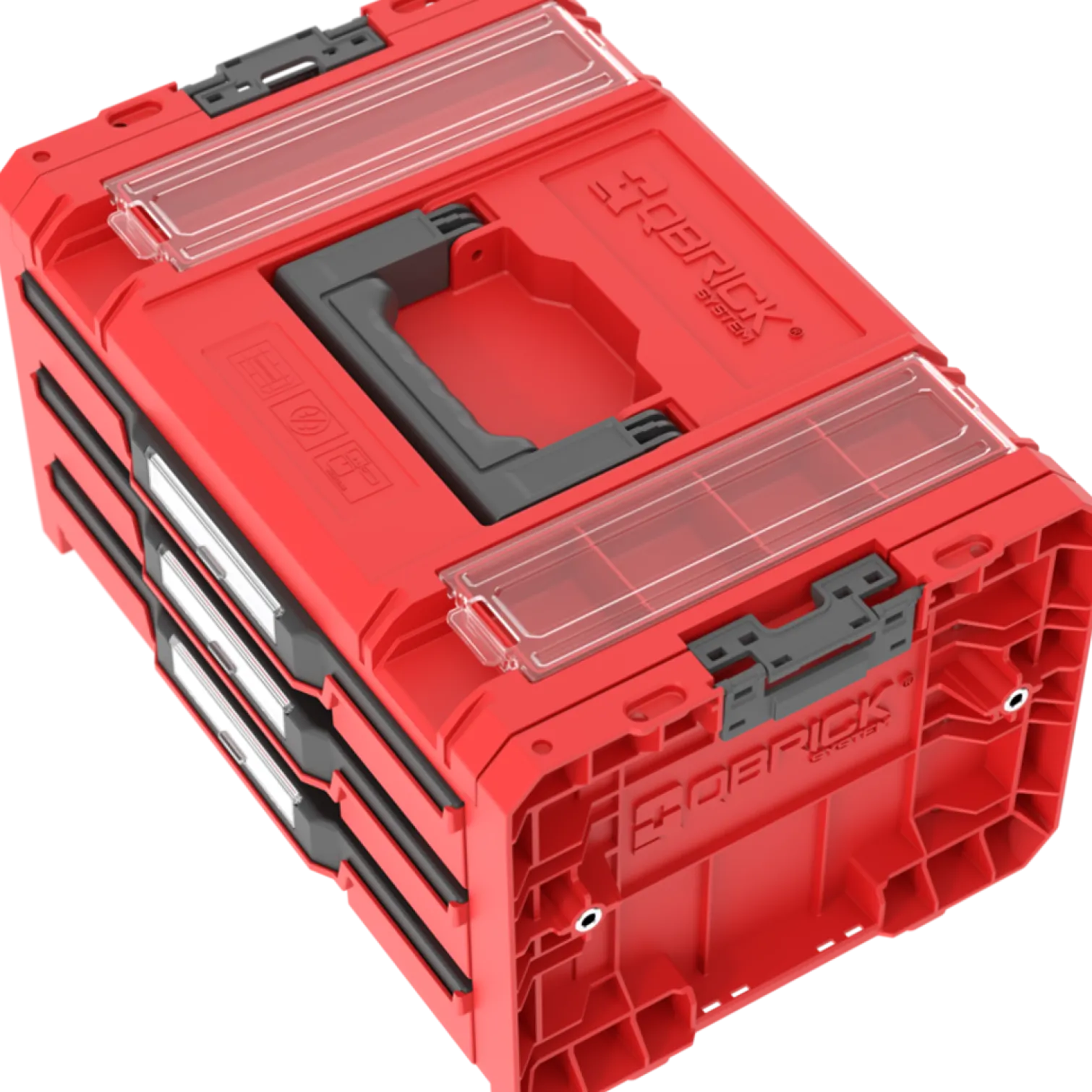 Skrzynka z szufladami Qbrick System PRO 2.0 DRAWER 3 TOOLBOX PROFI EXPERT RED Ultra HD Custom