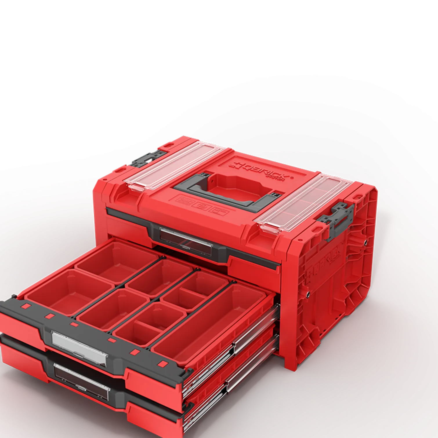 Skrzynka z szufladami Qbrick System PRO 2.0 DRAWER 3 TOOLBOX PROFI EXPERT RED Ultra HD Custom