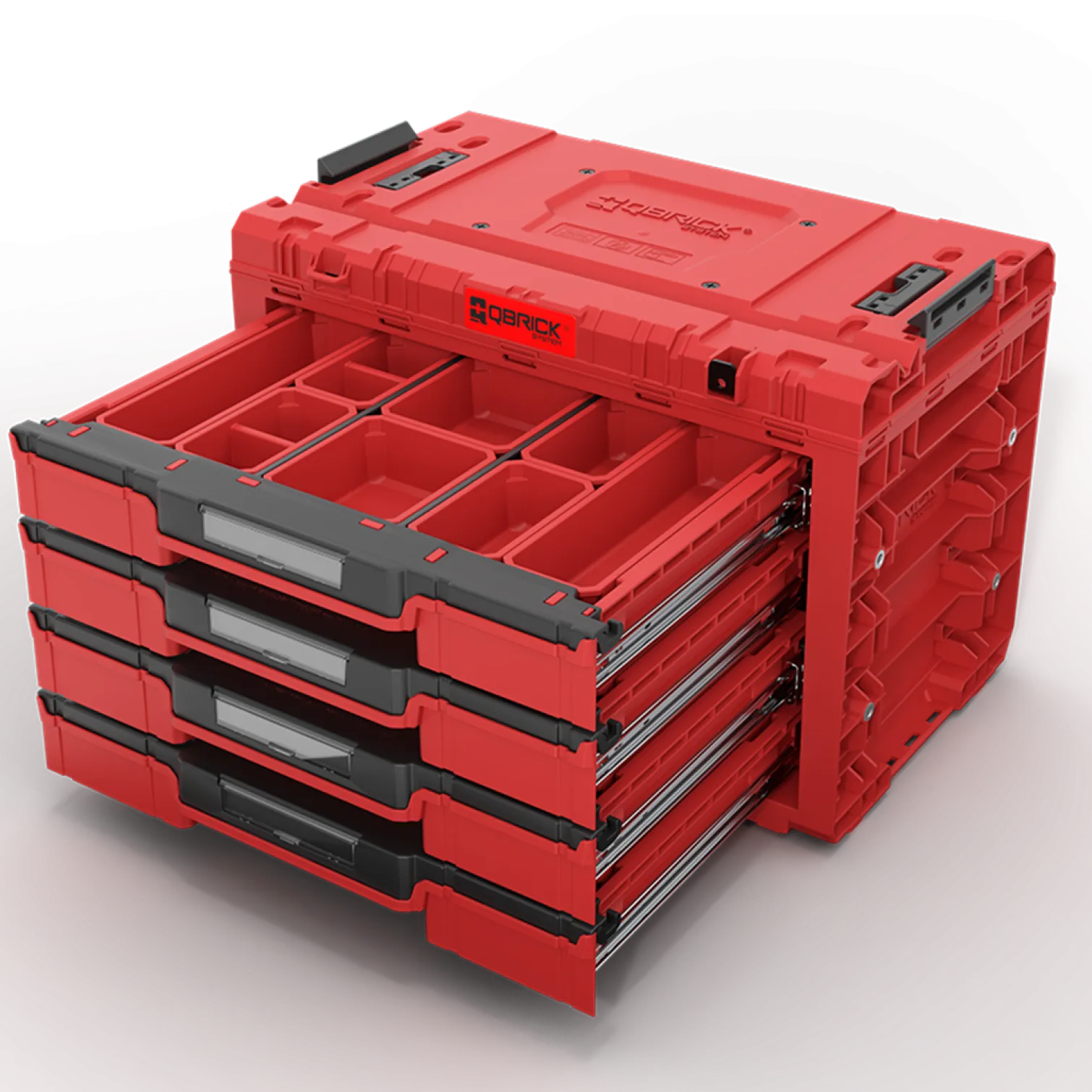 Skrzynka z szufladami Qbrick System PRIME DRAWER 4 TOOLBOX EXPERT RED Ultra HD Custom