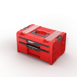 Skrzynka z szufladami Qbrick System PRO 2.0 DRAWER 2 TOOLBOX PROFI EXPERT RED Ultra HD Custom