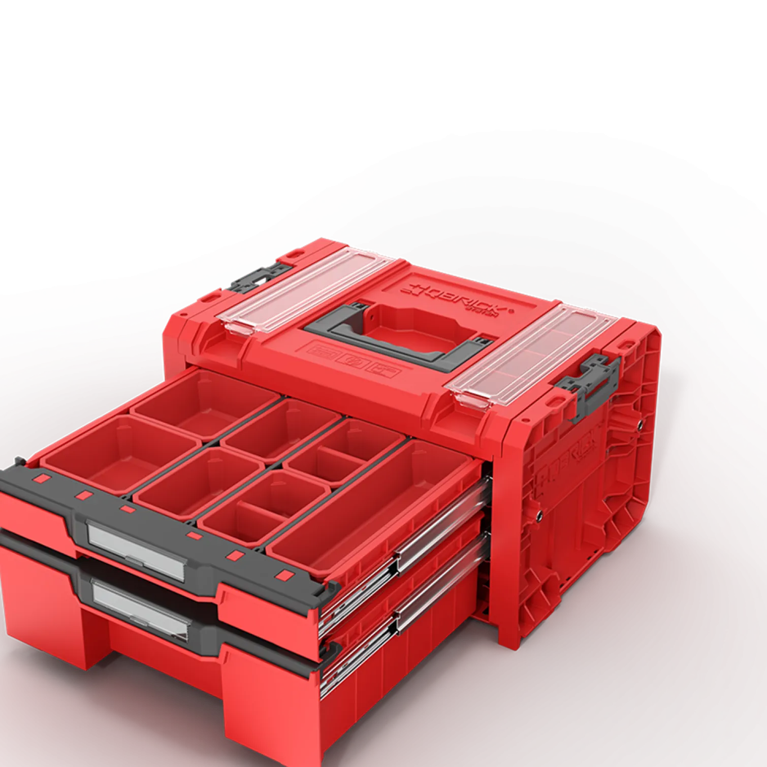 Skrzynka z szufladami Qbrick System PRO 2.0 DRAWER 2 TOOLBOX PROFI EXPERT RED Ultra HD Custom