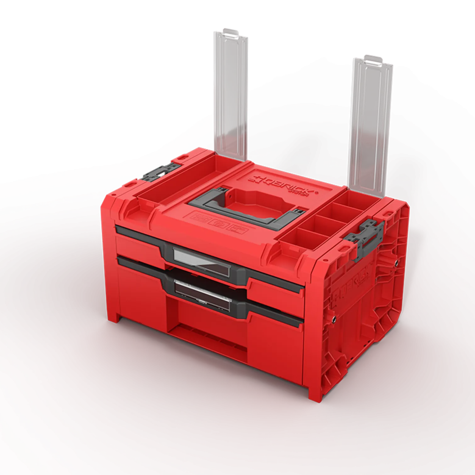 Skrzynka z szufladami Qbrick System PRO 2.0 DRAWER 2 TOOLBOX PROFI EXPERT RED Ultra HD Custom
