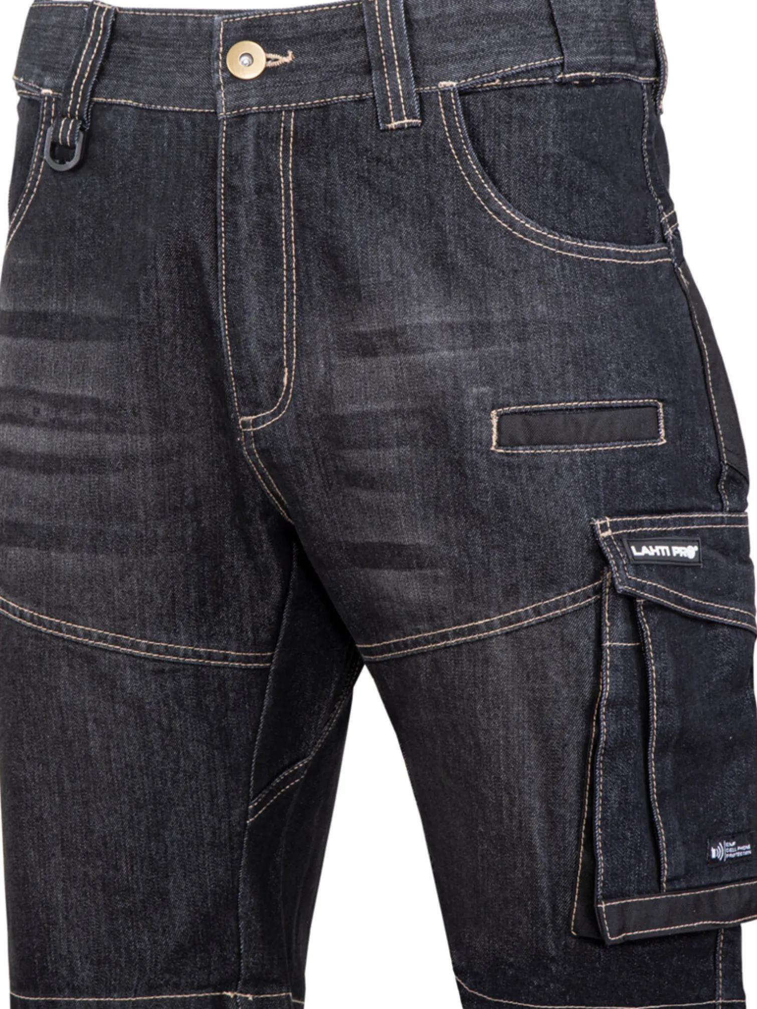 Spodenki wzmocnione jeans czarne L ce Lahti Pro L4070803
