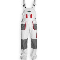 Spodnie ogrodniczki XXL/58, białe, gramat. 190g/m2 Dedra BH4SO-XXL