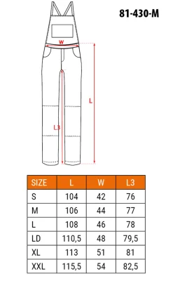 Spodnie robocze na szelkach M/50 Neo 81-430-M