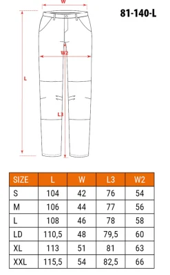 Spodnie robocze na szelkach Neo 81-140-L