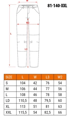 Spodnie robocze na szelkach Neo 81-140-XXL