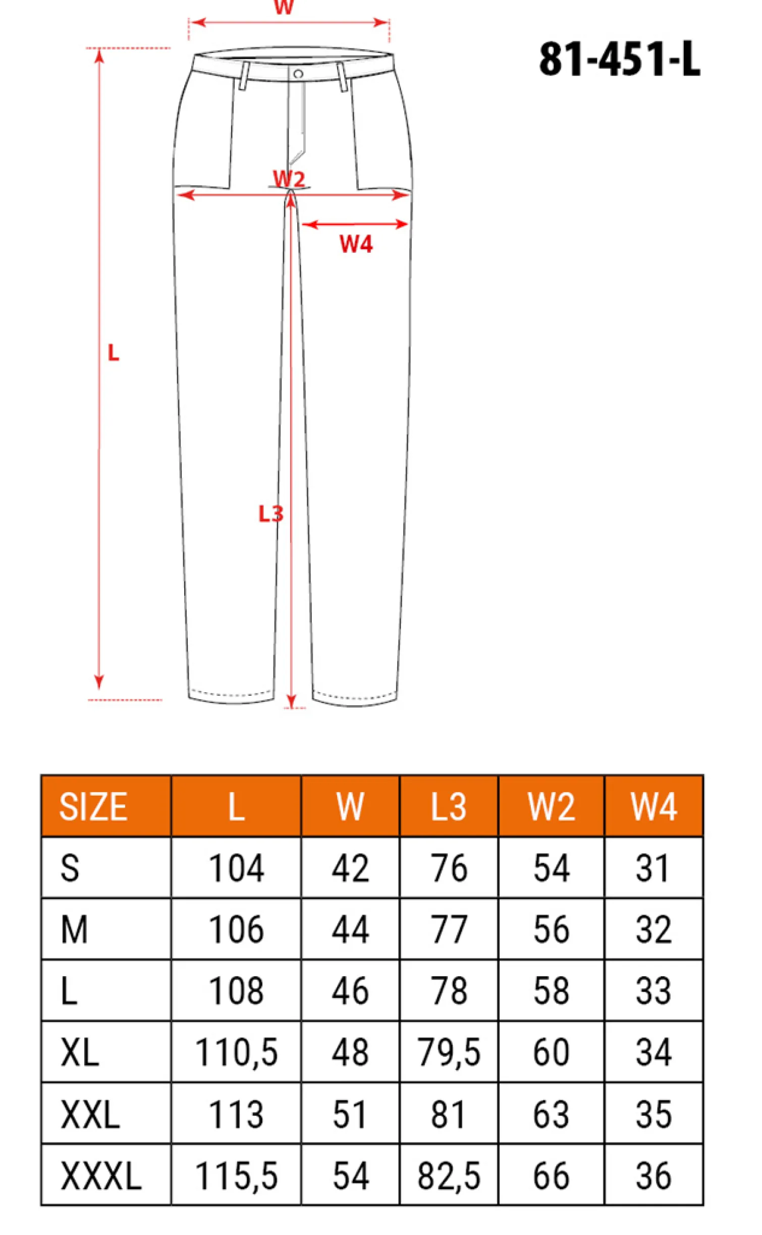 Spodnie robocze, rozmiar L Neo 81-451-L