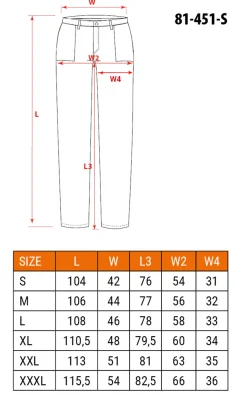 Spodnie robocze, rozmiar S Neo 81-451-S