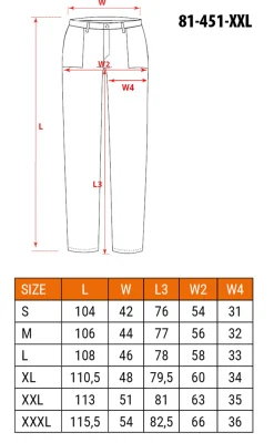 Spodnie robocze, rozmiar XXL Neo 81-451-XXL