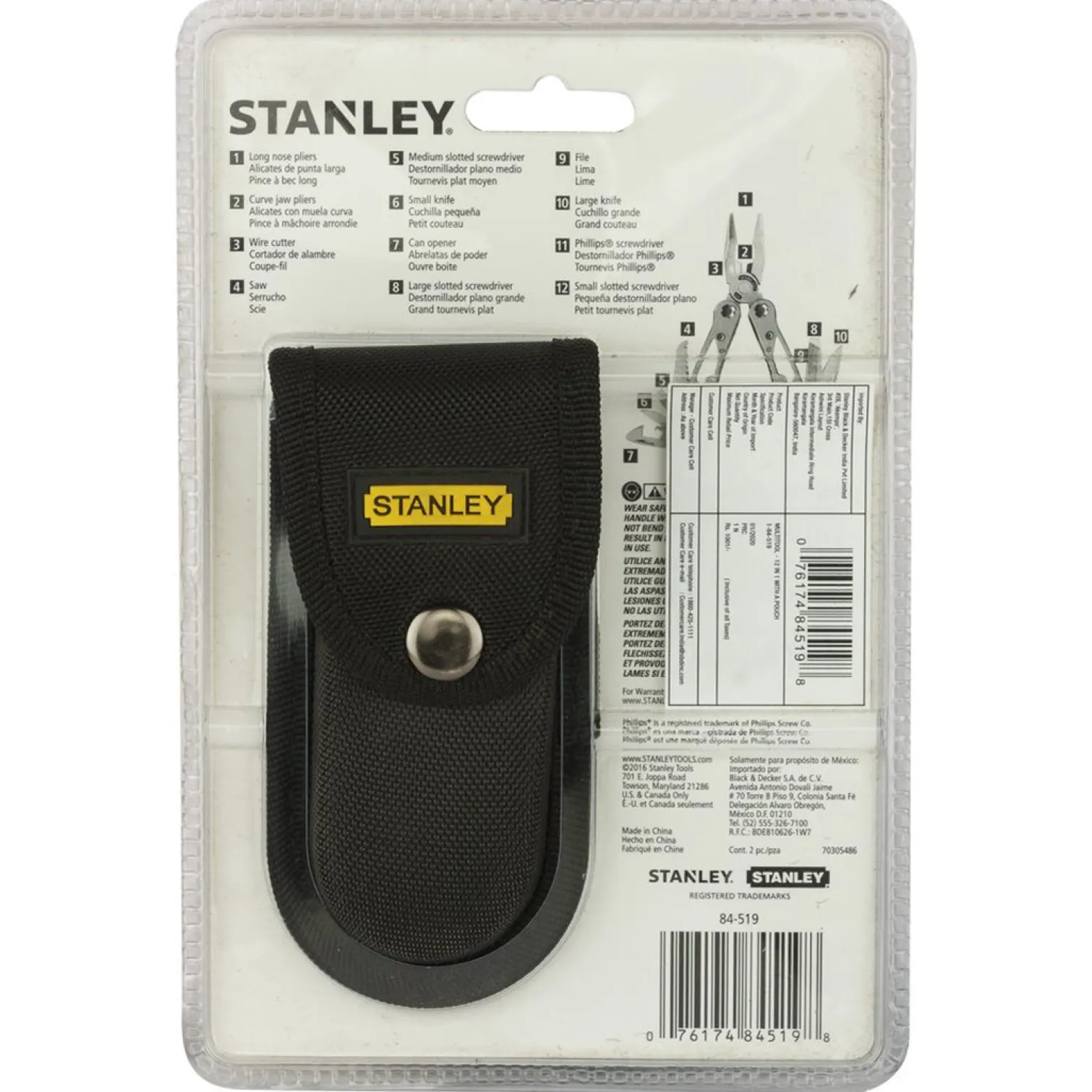 Stanley 0-84-519 Multi-Tool 12 in One with Belt Pouch Stanley 0-84-519