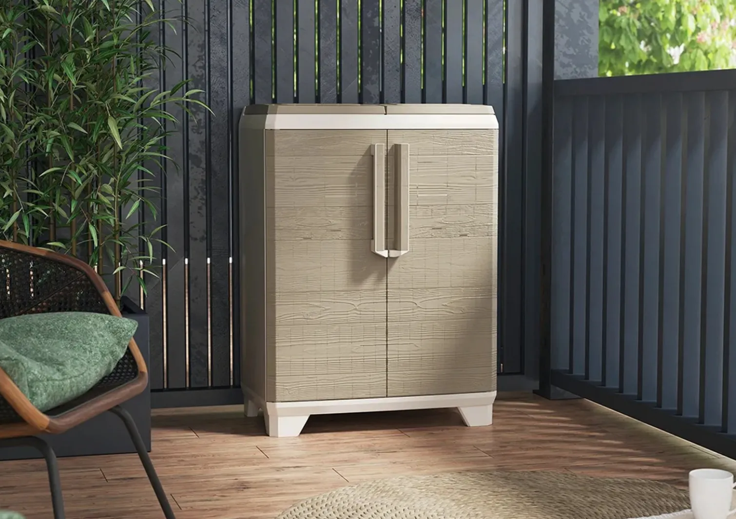 Szafka do segregacji odpadów Keter Split Premium Wood